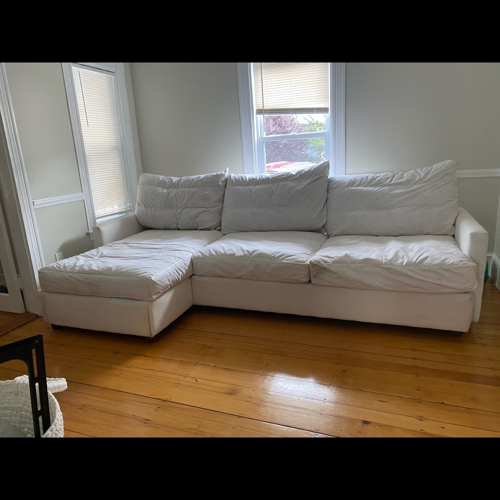 restoration hardware loveseat with chaise lounge